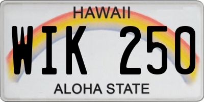 HI license plate WIK250