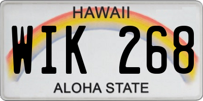 HI license plate WIK268