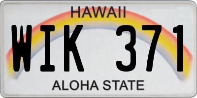 HI license plate WIK371