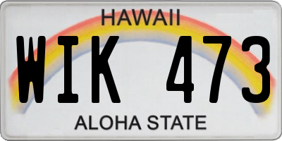 HI license plate WIK473