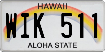 HI license plate WIK511