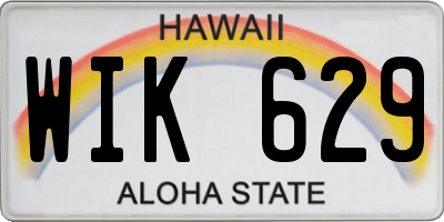 HI license plate WIK629