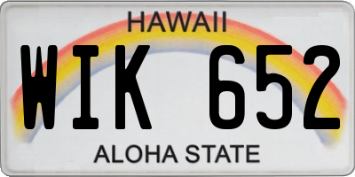 HI license plate WIK652