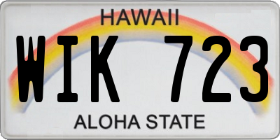 HI license plate WIK723