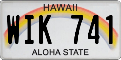 HI license plate WIK741