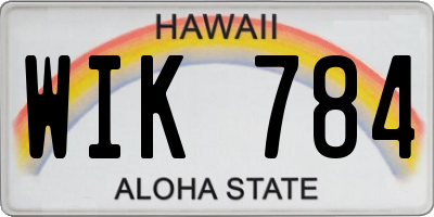 HI license plate WIK784