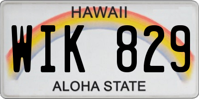 HI license plate WIK829
