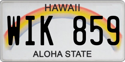 HI license plate WIK859