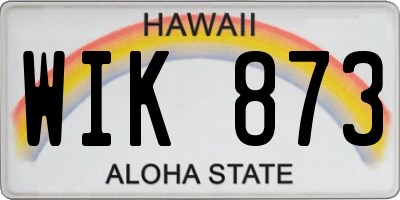 HI license plate WIK873