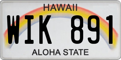 HI license plate WIK891