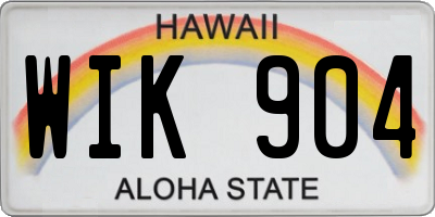 HI license plate WIK904
