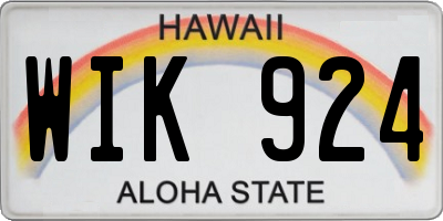 HI license plate WIK924