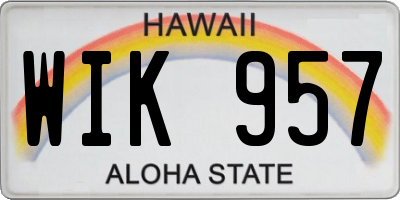 HI license plate WIK957