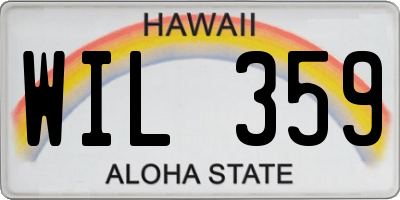 HI license plate WIL359