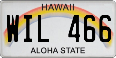 HI license plate WIL466
