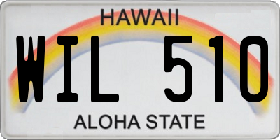 HI license plate WIL510
