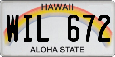 HI license plate WIL672