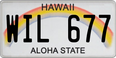 HI license plate WIL677