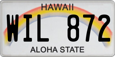 HI license plate WIL872