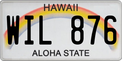 HI license plate WIL876