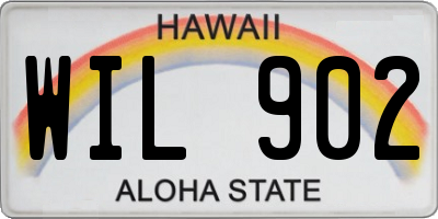 HI license plate WIL902