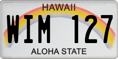 HI license plate WIM127