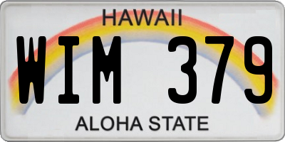 HI license plate WIM379