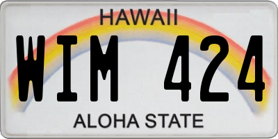 HI license plate WIM424