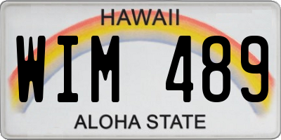 HI license plate WIM489