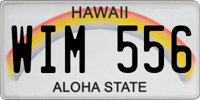 HI license plate WIM556