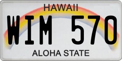 HI license plate WIM570