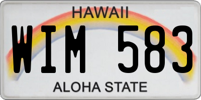 HI license plate WIM583