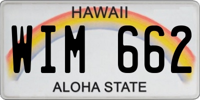 HI license plate WIM662