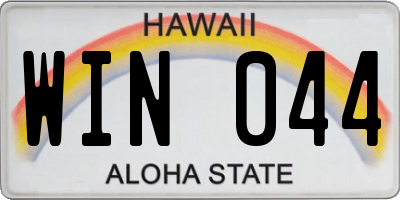 HI license plate WIN044