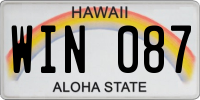 HI license plate WIN087