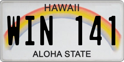 HI license plate WIN141
