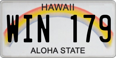 HI license plate WIN179