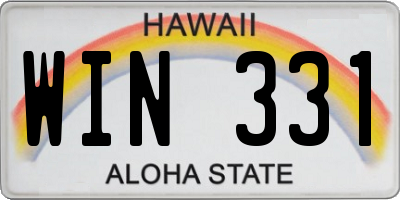 HI license plate WIN331