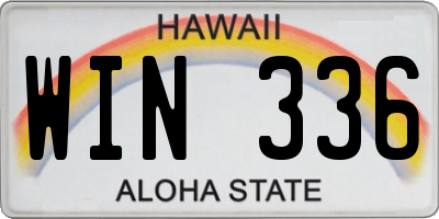 HI license plate WIN336