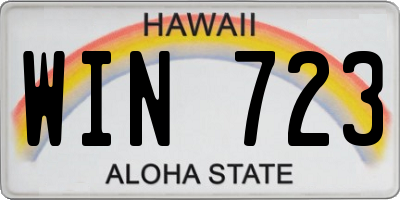 HI license plate WIN723