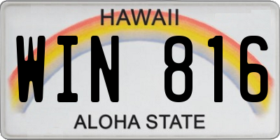 HI license plate WIN816