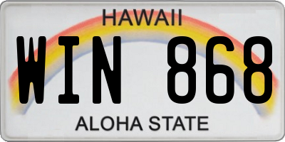 HI license plate WIN868