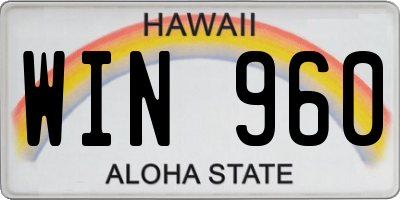HI license plate WIN960