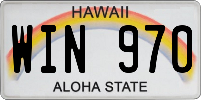 HI license plate WIN970
