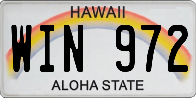 HI license plate WIN972