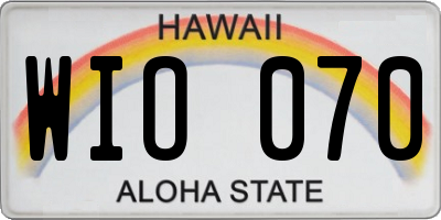 HI license plate WIO070