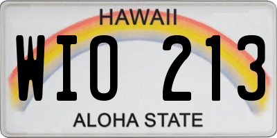 HI license plate WIO213