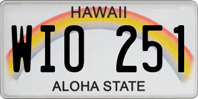 HI license plate WIO251