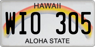 HI license plate WIO305