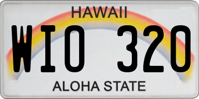 HI license plate WIO320